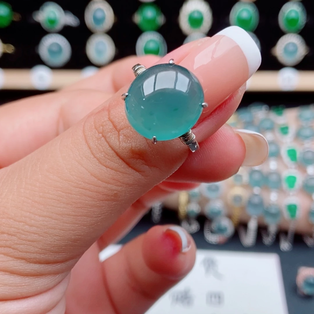 翡翠银S925镶嵌戒指49
