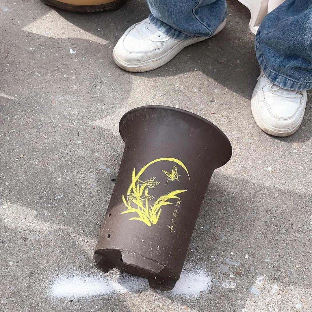 紫泥印金兰花盆22花盆紫砂花盆紫砂