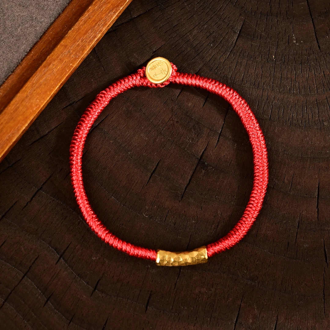 【北野珠宝】弯管红手绳B292H-10尺寸14x4mm