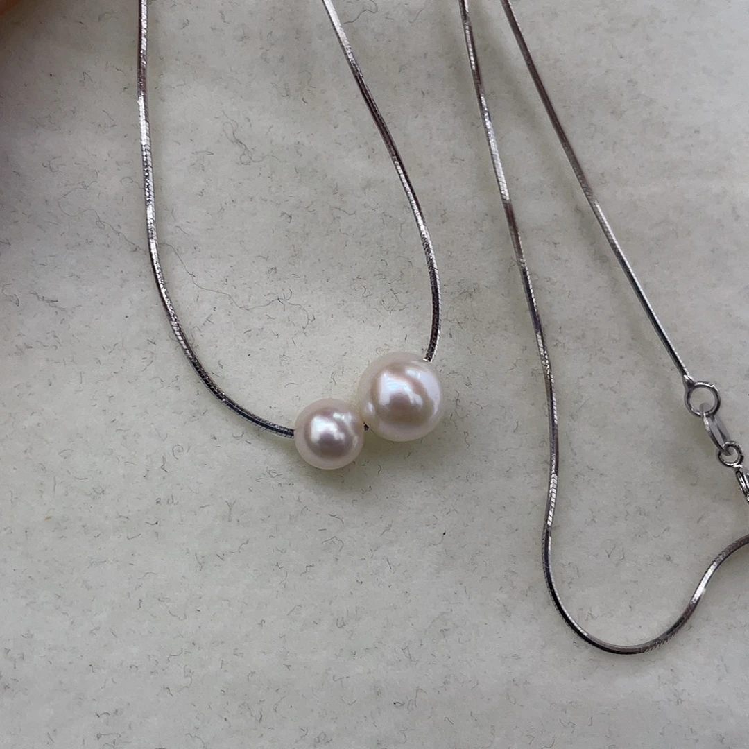 银S925镶嵌颈饰海水珍珠