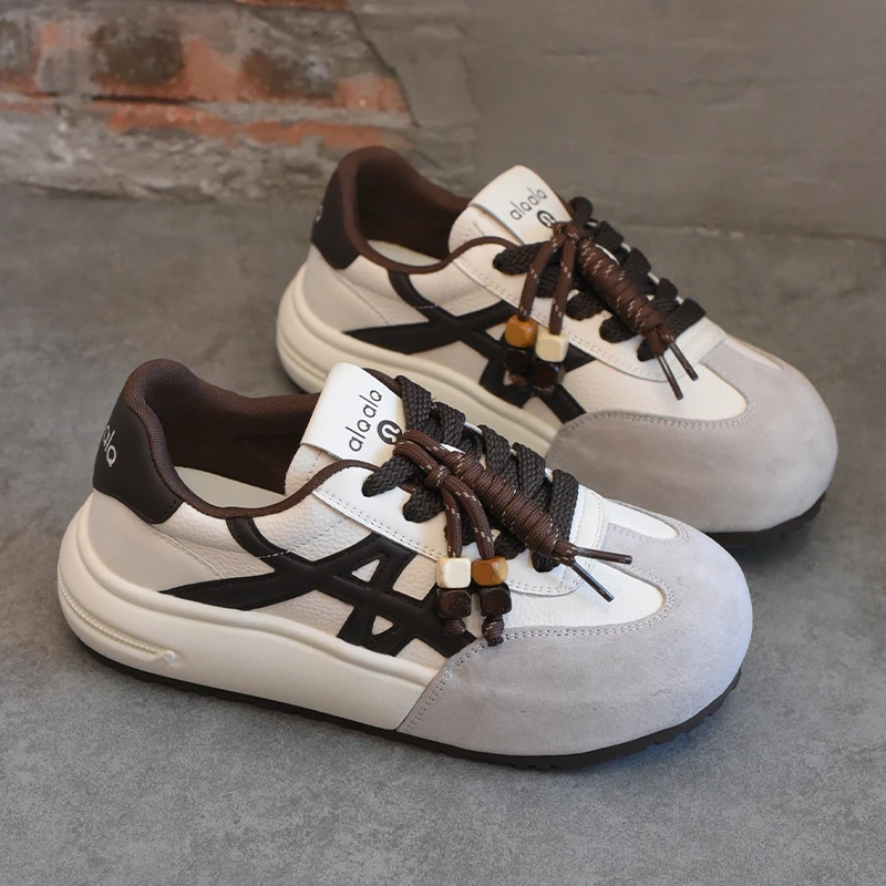 欧洲站女爆款6cm增高厚底运动板鞋女2025秋新款小个子百搭休闲鞋