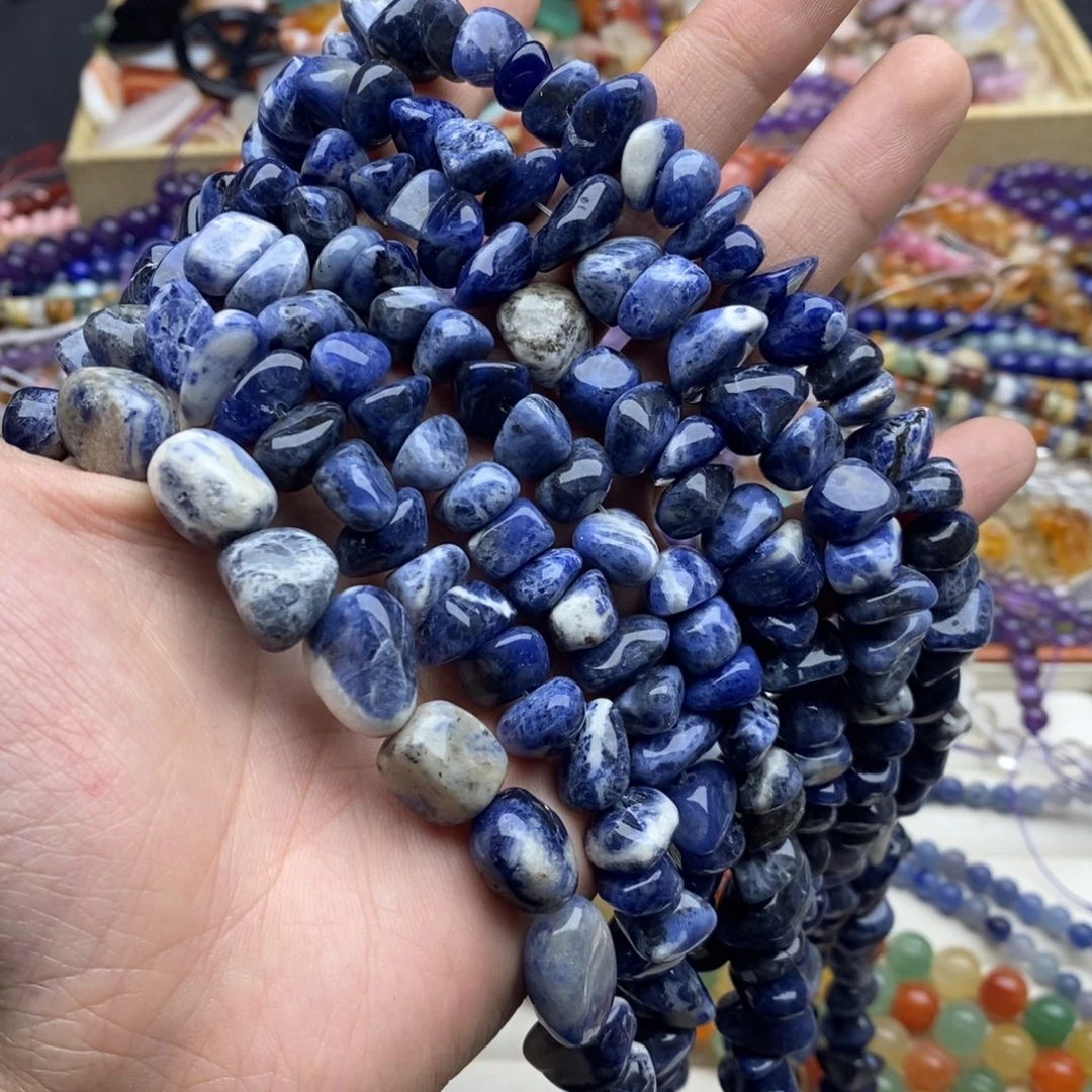 玛瑙/玉髓未镶嵌珠宝半成品一条天然11mm左右蓝纹石随行