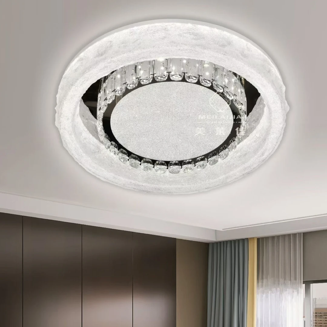 新款意式极简吸顶灯高端卧室书房LED护眼圆形轻奢主卧灯具