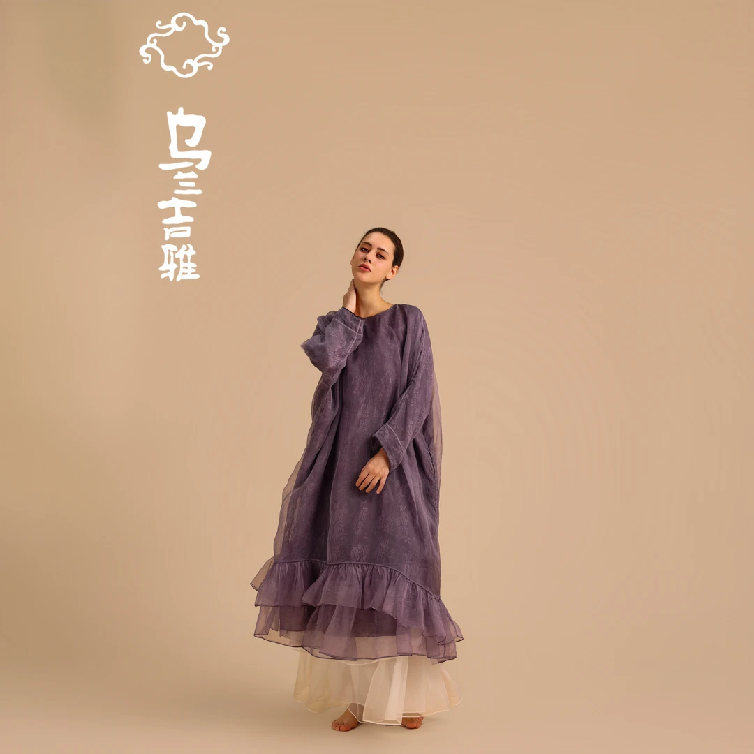 乌兰吉雅 原创设计连衣裙 荷欢来长裙