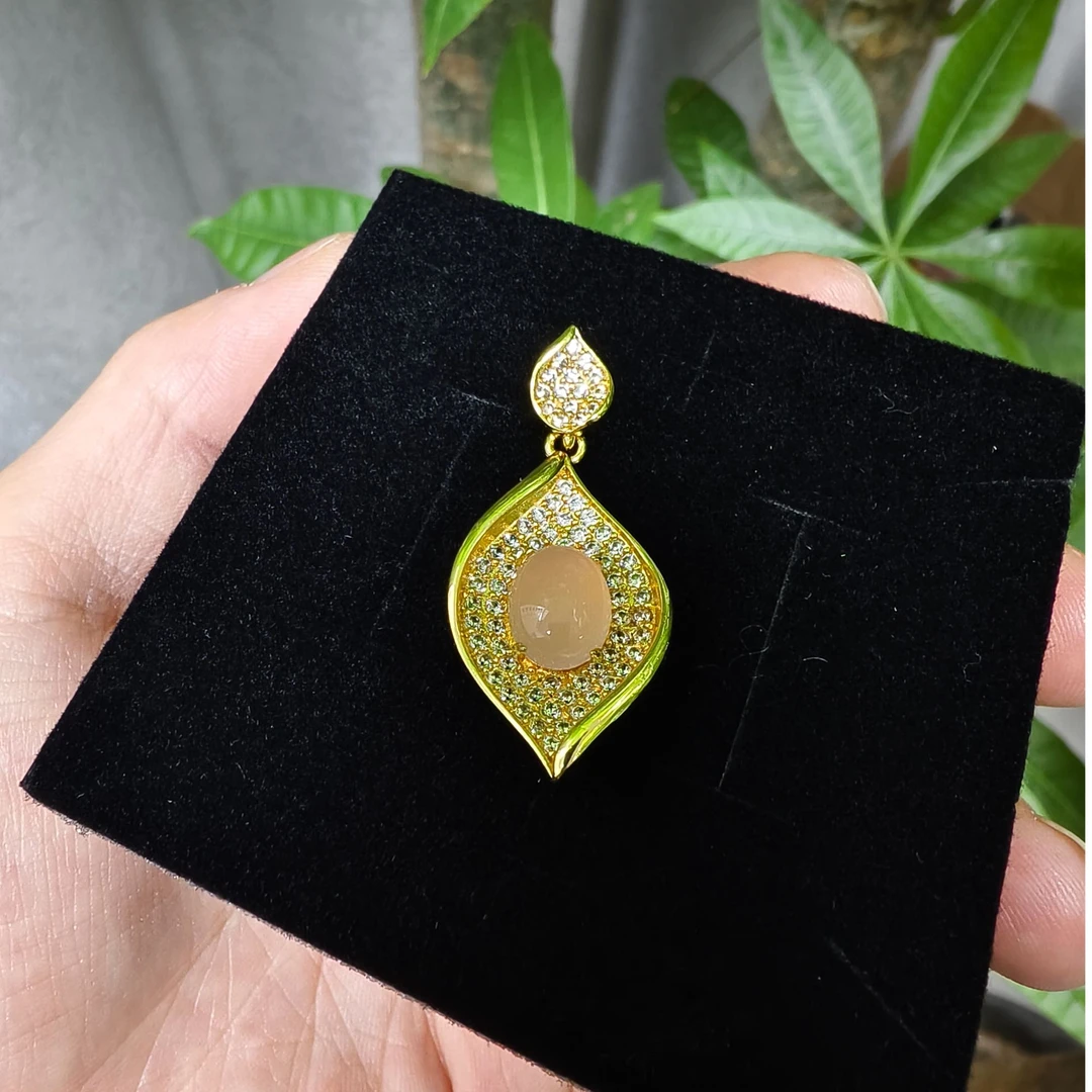 B008镶嵌款 天然玉石吊坠