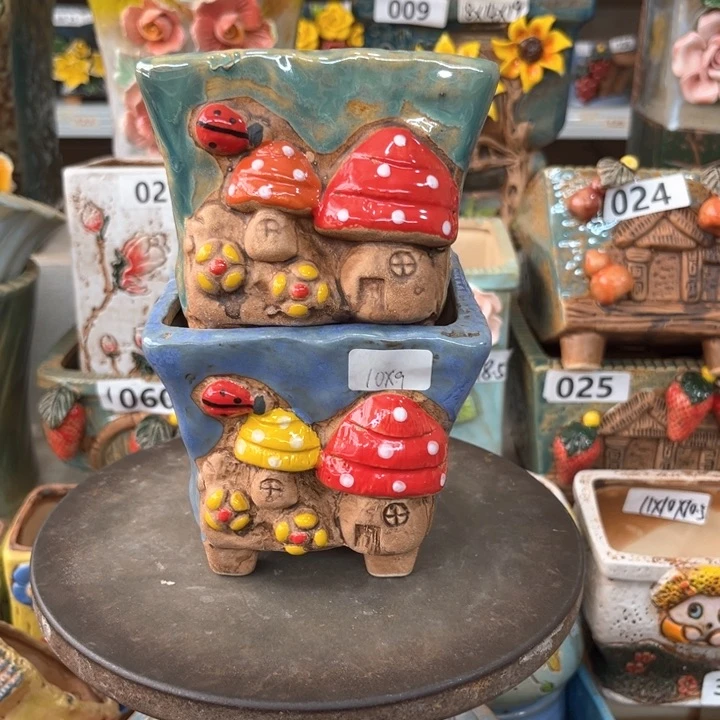 紫砂花盆粗陶材质多肉花盆