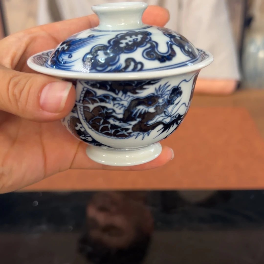 盖碗晚*点鱼化龙盖碗100ml