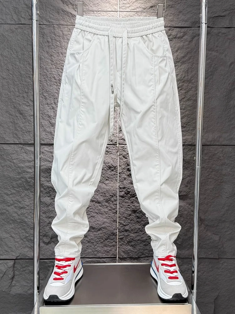 夏季裤子男时尚户外百搭潮流舒适宽松夏季潮牌高档弹力薄款冲锋裤