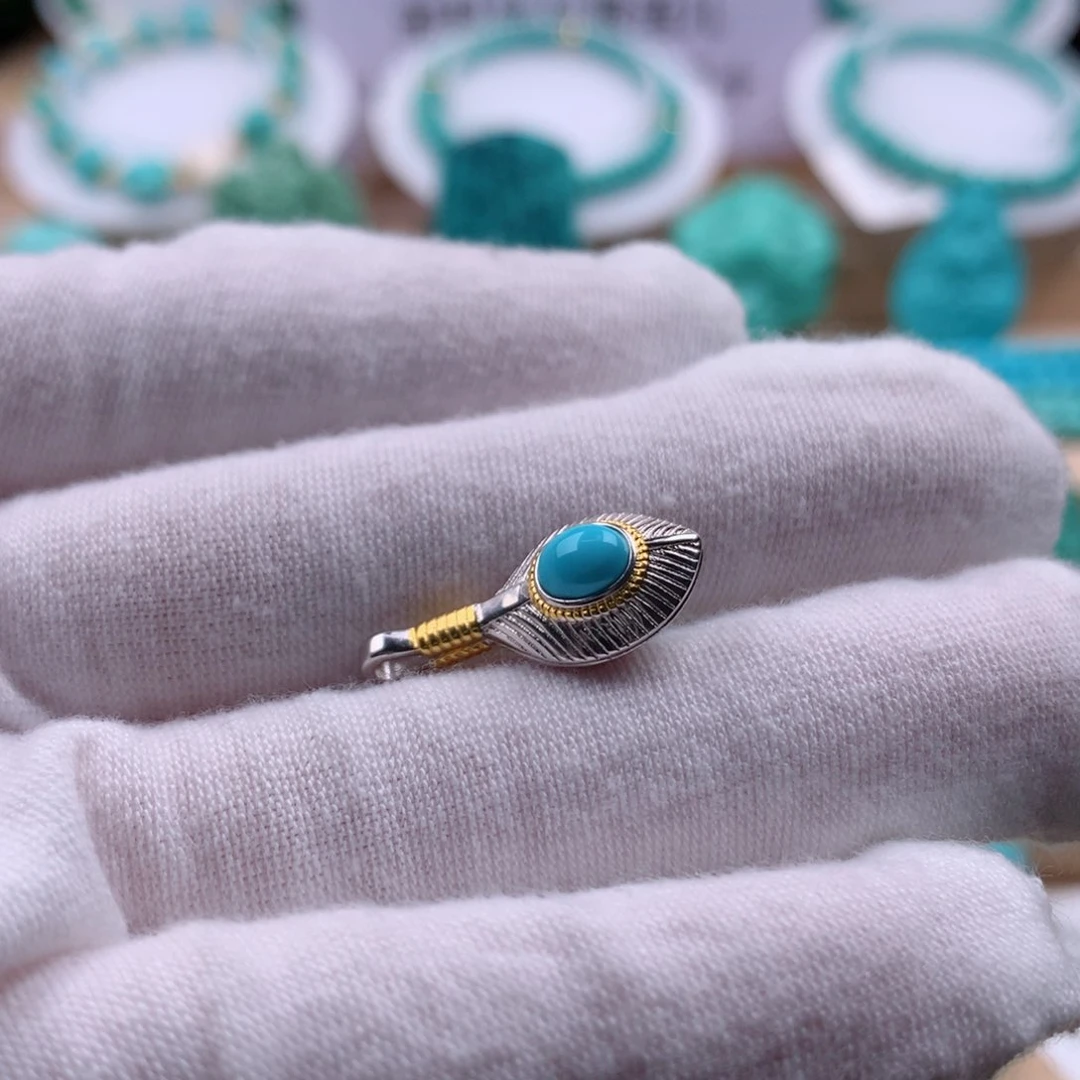 绿松石配饰银S925镶嵌