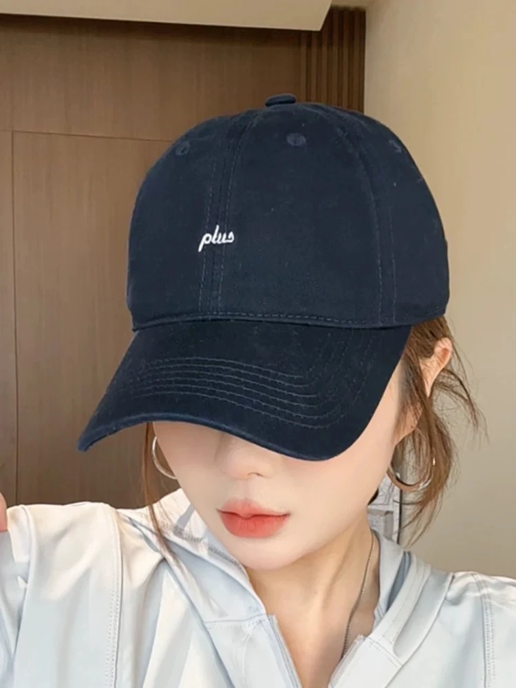 早八chao好戴~韩版字母刺绣棒球帽女春季新款大头围遮阳帽鸭舌帽