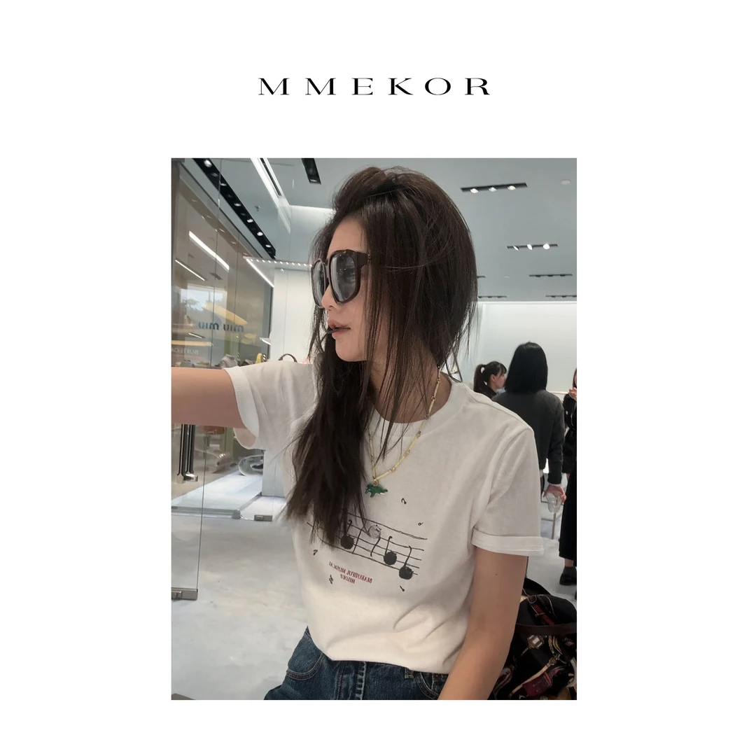 MMEKOR“音符短袖 ” 2025新款活力常青藤百搭T恤 89615