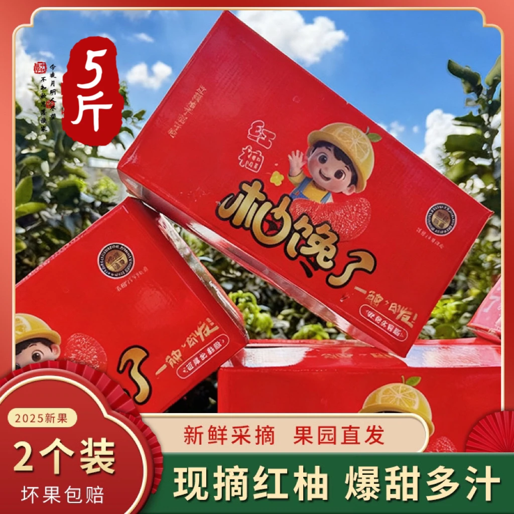 福建平和漳州柚子红心红肉蜜柚产地汁多直销蜜柚福建蜜柚礼盒装