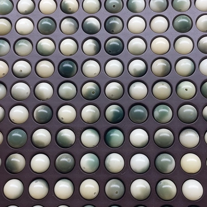 吊坠白玉菩提11精品绿飘花圆100颗