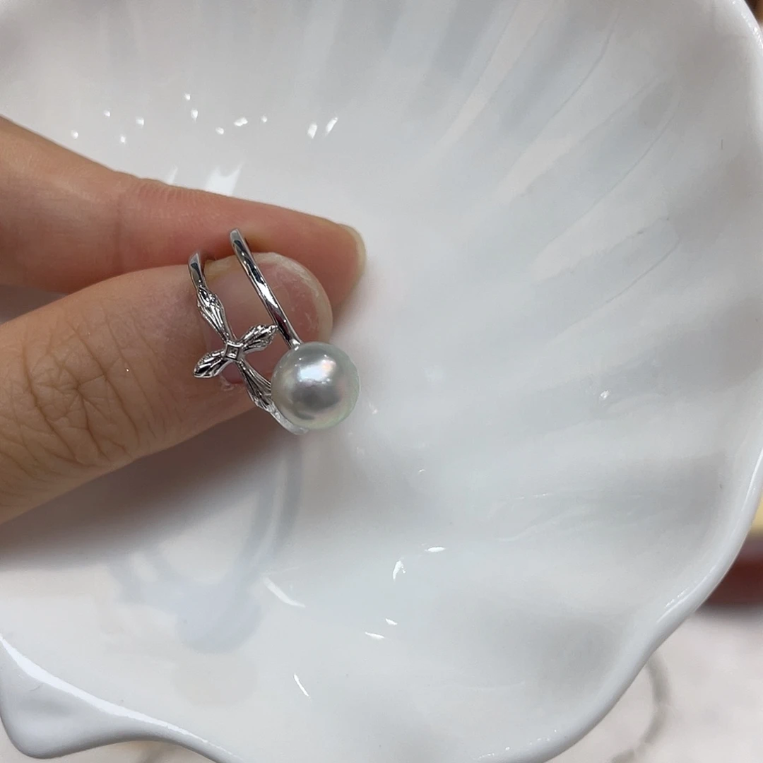 戒指海水珍珠银S925镶嵌