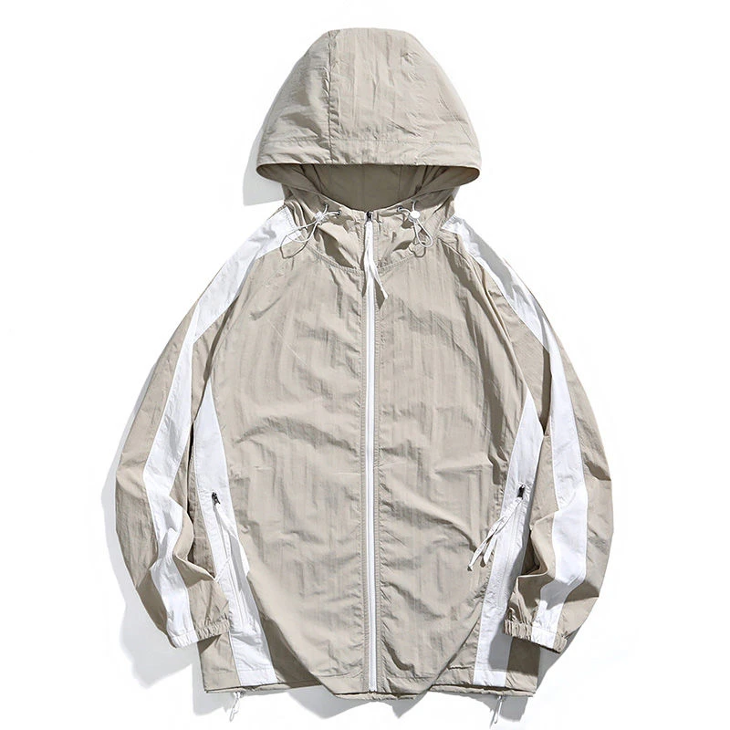 nasa薄款冰丝防晒衣男夏季冰感透气户外情侣连帽拼色防晒登山服