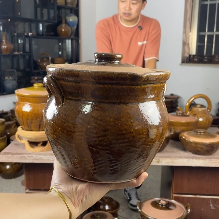 粗陶土炖汤罐炖汤罐炖汤罐3L