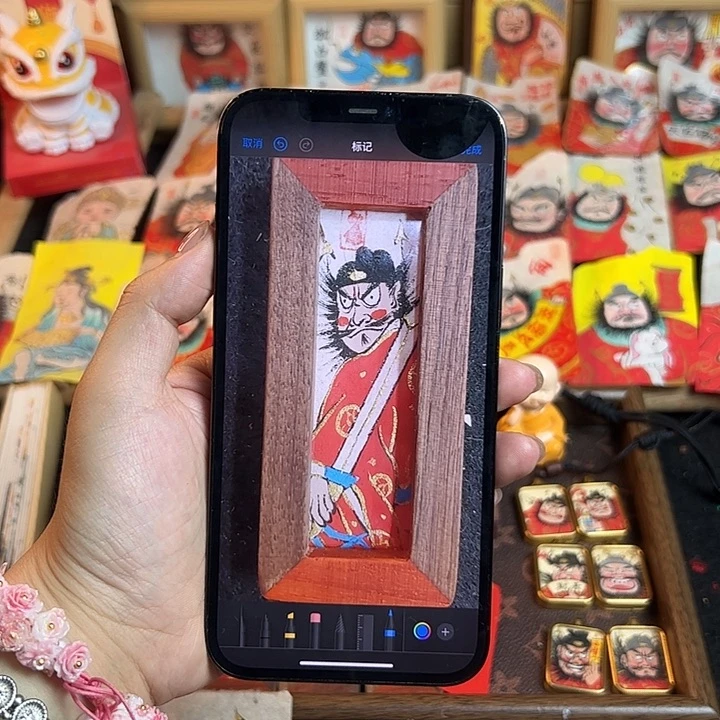 幼****包纯手绘钟馗文创画