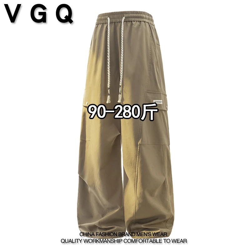 VGQ男士工装休闲裤春秋季新款加肥加大码流光风通勤百搭直筒长裤
