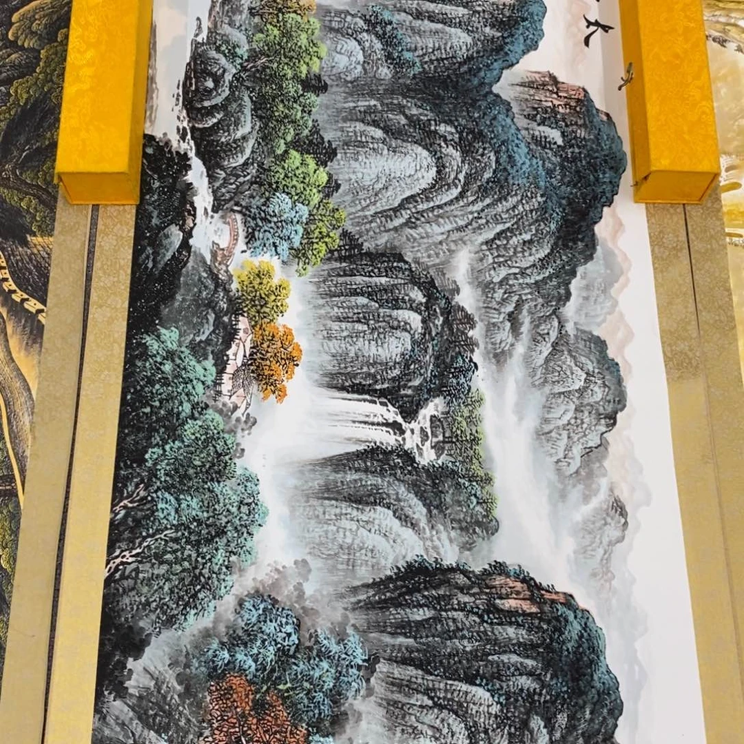 国画手绘带装裱和运险w
