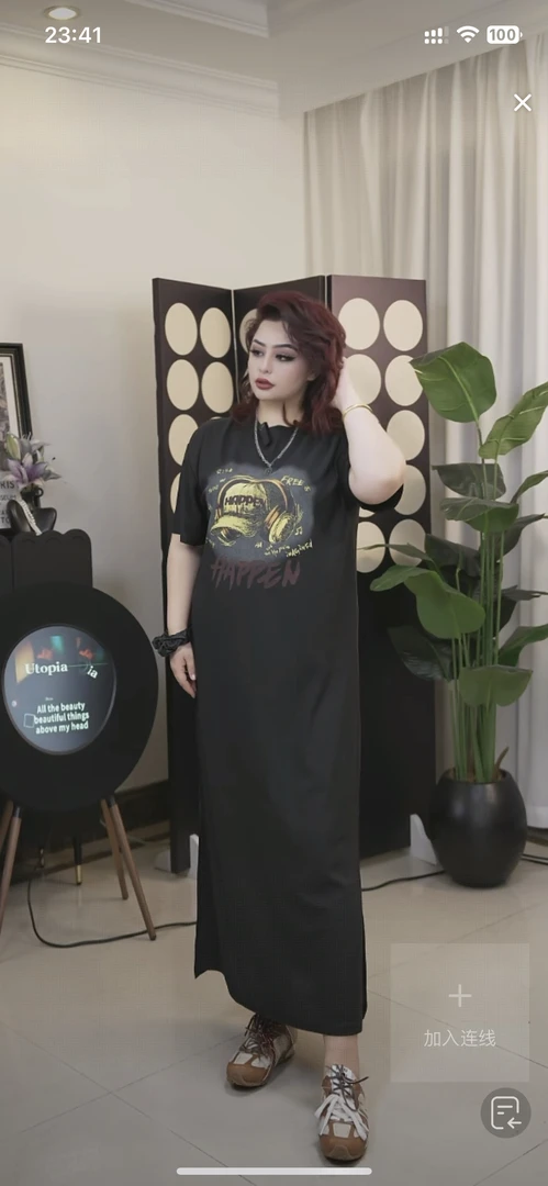 新款时尚百搭加长连衣裙《帽子图案》