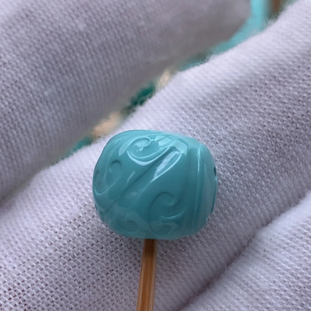 未镶嵌绿松石珠宝奇石原矿绿松石博古珠配饰