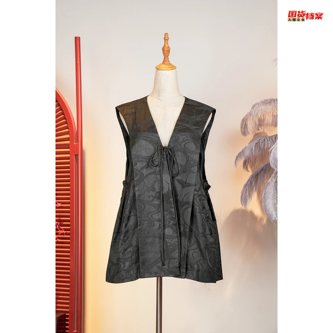 【万象有衣】水天一色-设计师款高端香云纱马甲-5794