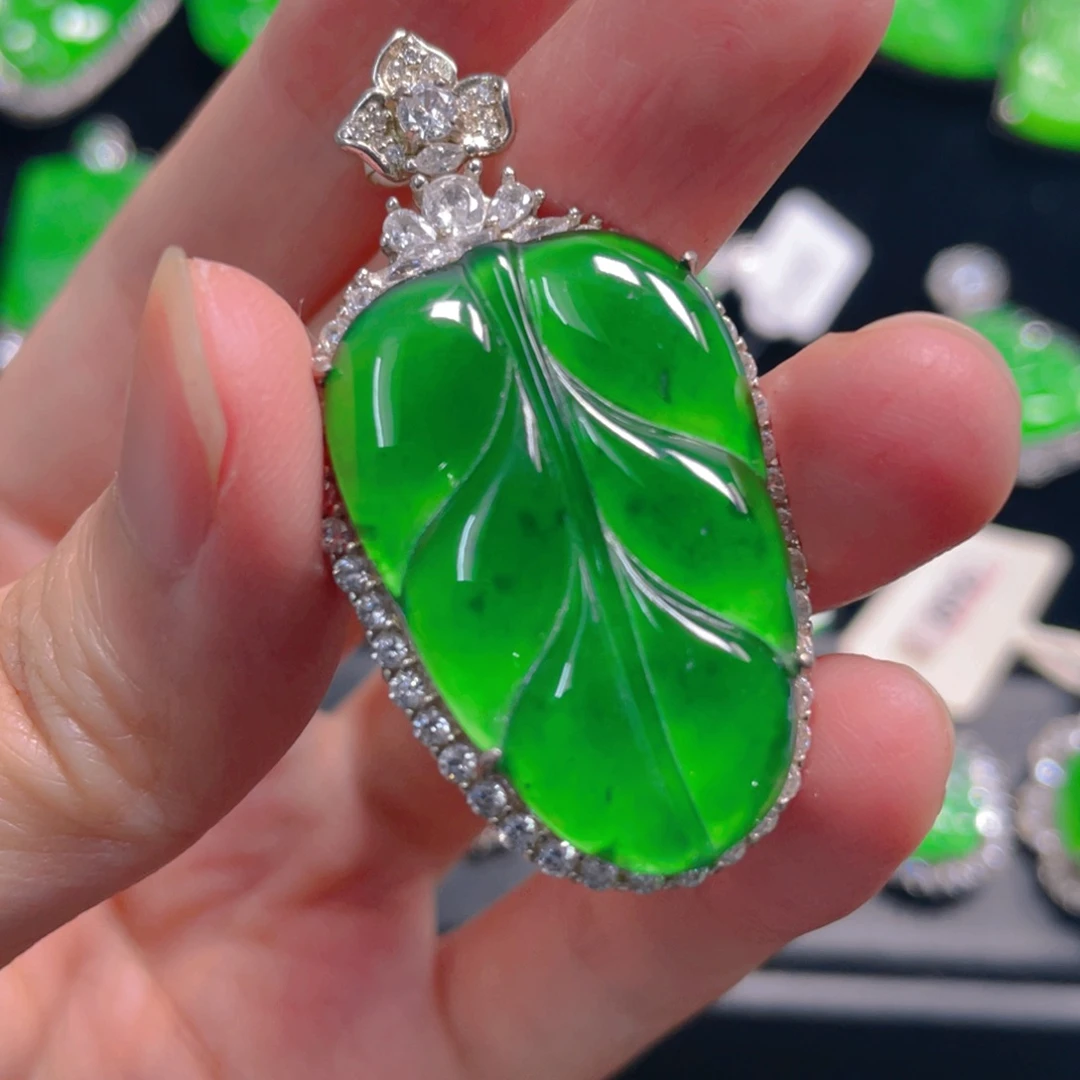 翡翠银S925镶嵌吊坠(不含链)