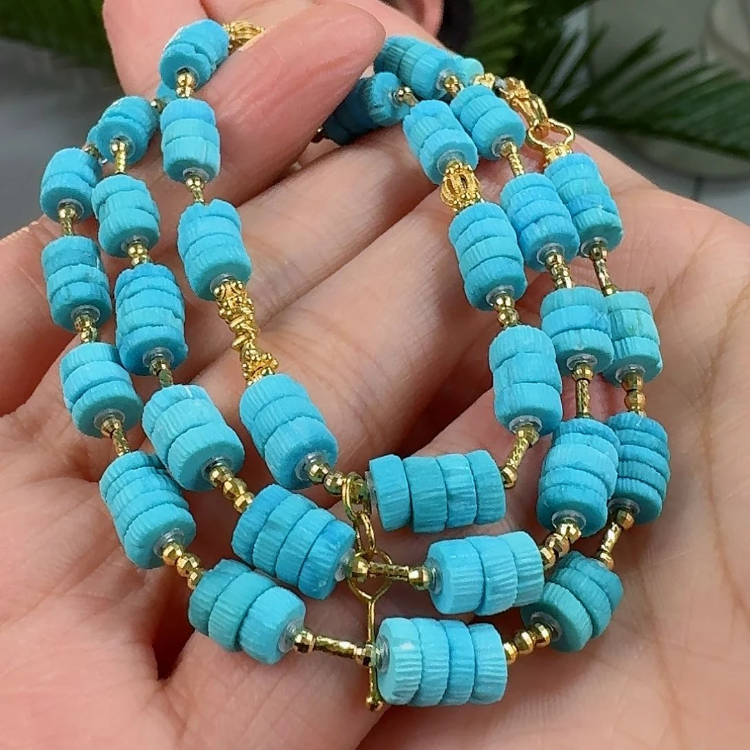 绿松石珠宝奇石18K金镶嵌