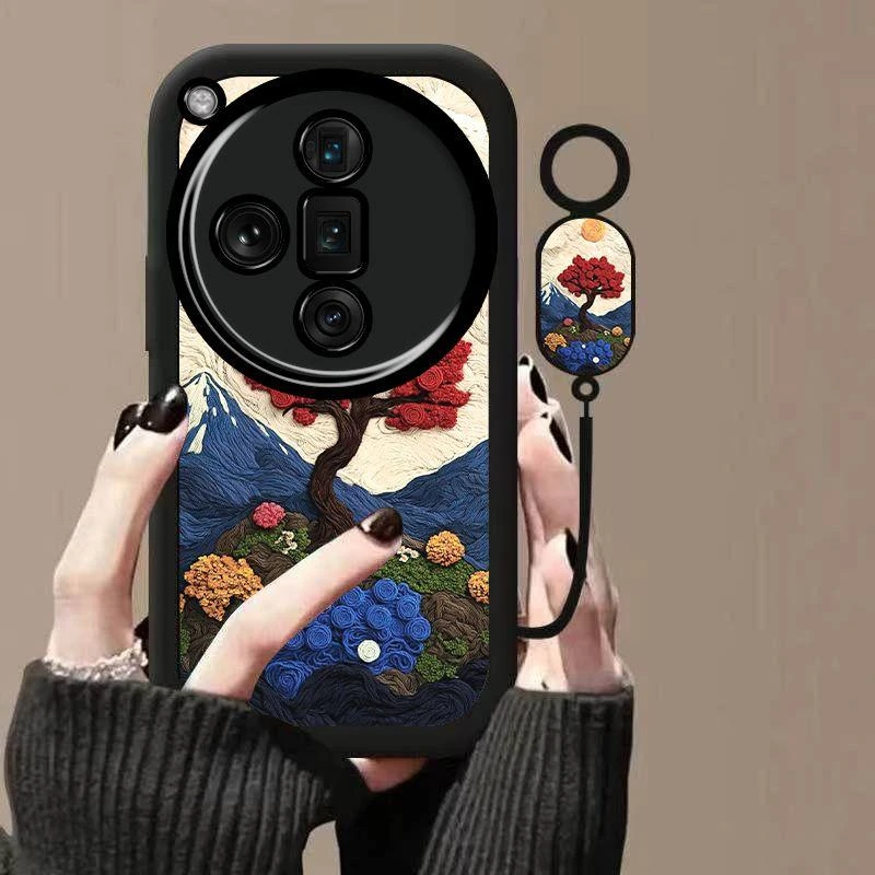 山川玫瑰适用OPPOFindX7Ultra手机壳PHY110百搭超薄新款防摔全包