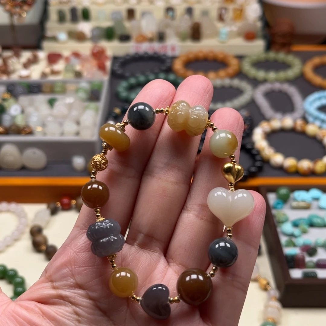 和田玉未镶嵌手链单圈手串