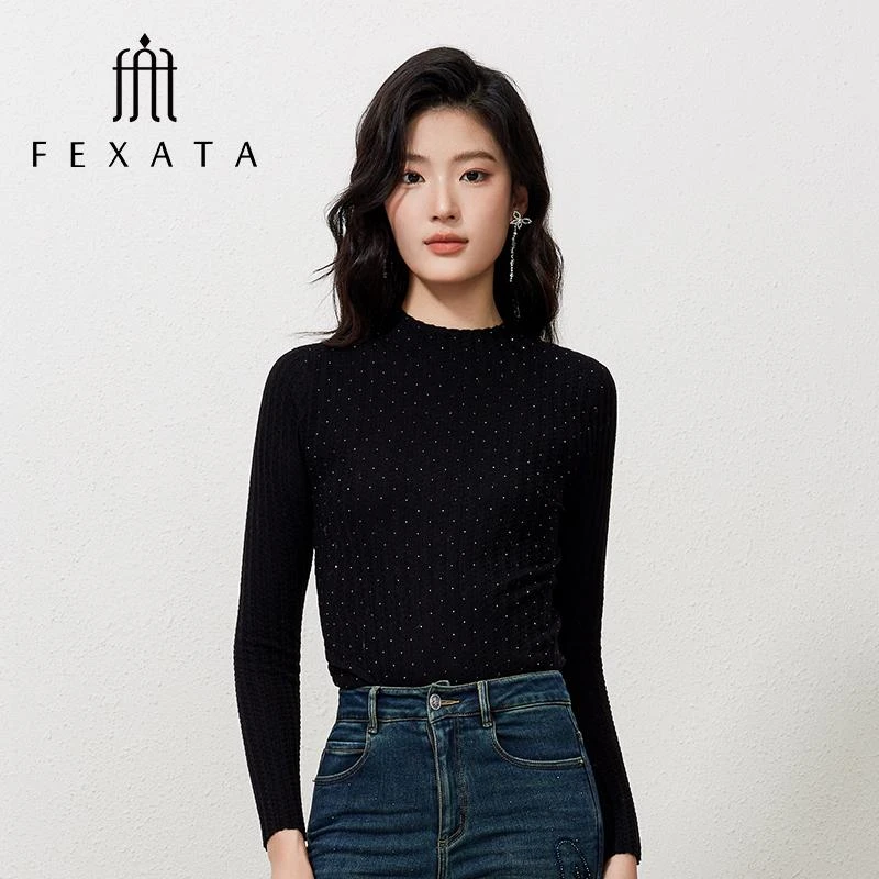【毛毛专属】FEXATA斐格思浪漫简约百搭半高领针织衫女
