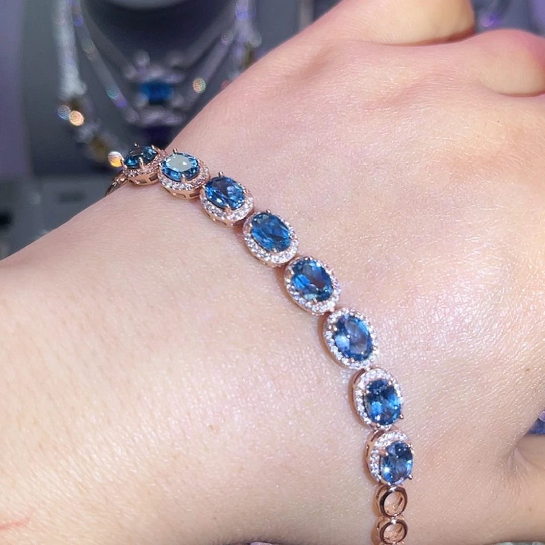 【闪购商品】托帕石手链银S925镶嵌