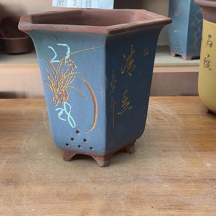 紫砂花盆，透气花盆