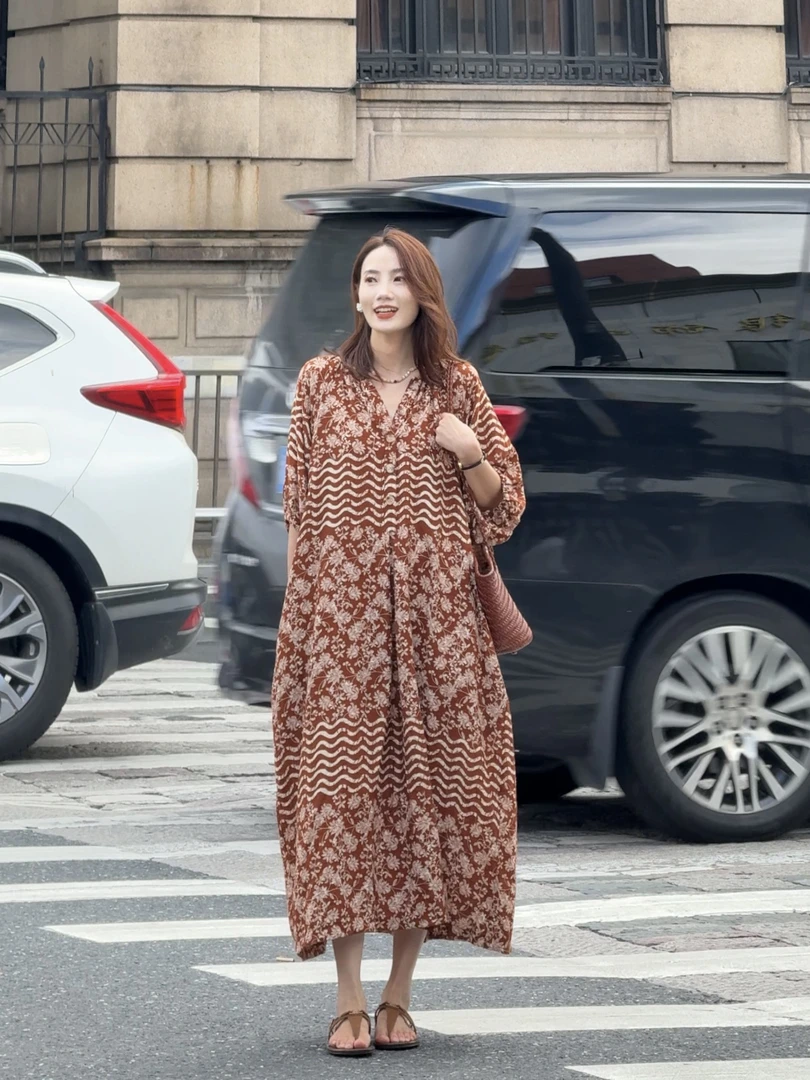 （人丝亚麻）夏季新款西双版纳旅游必备衣裙W027-1-029