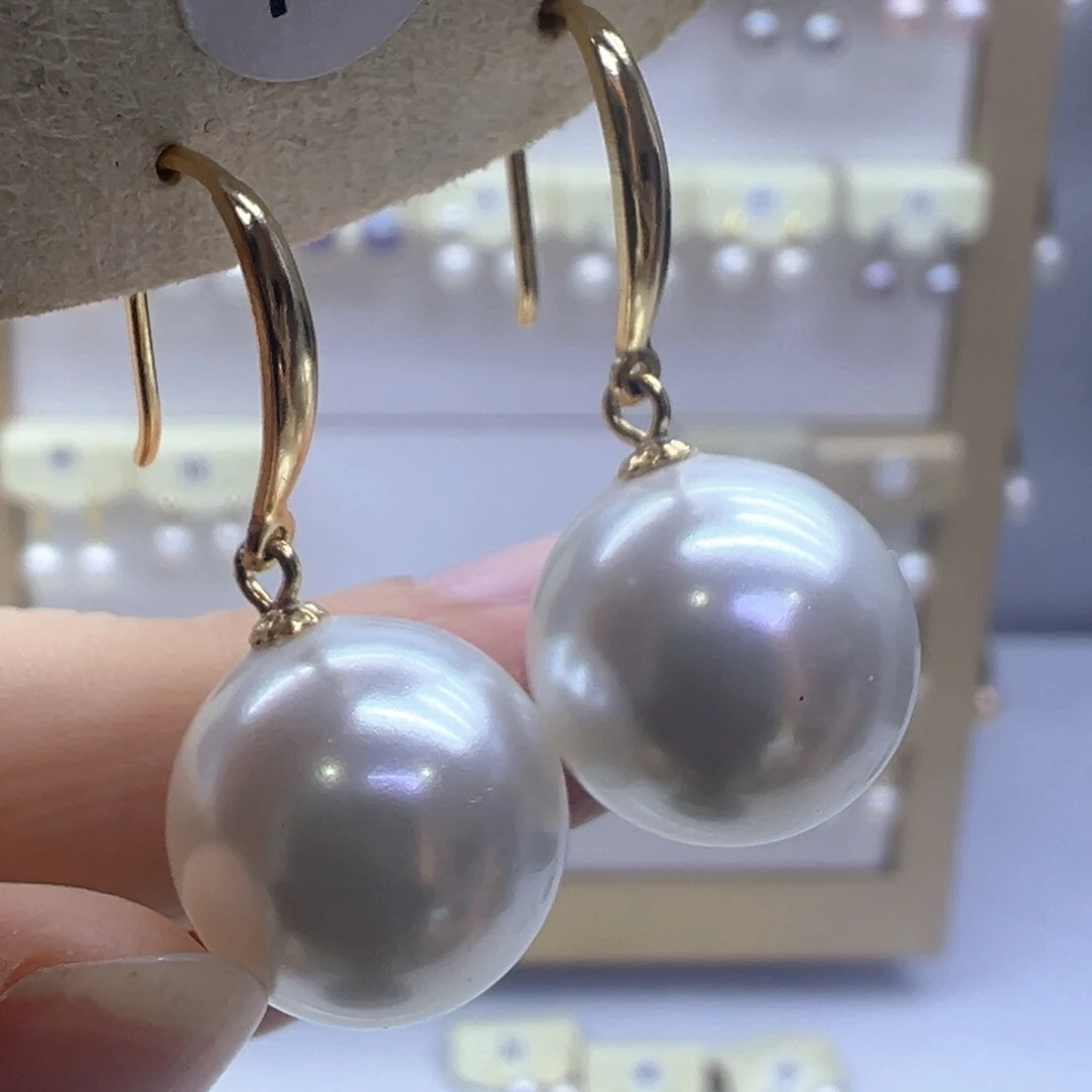 银S925镶嵌淡水珍珠耳饰