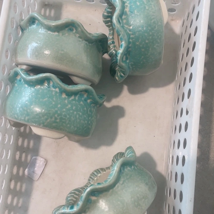 陶瓷瑕疵节日浮力半手工花盆8*5