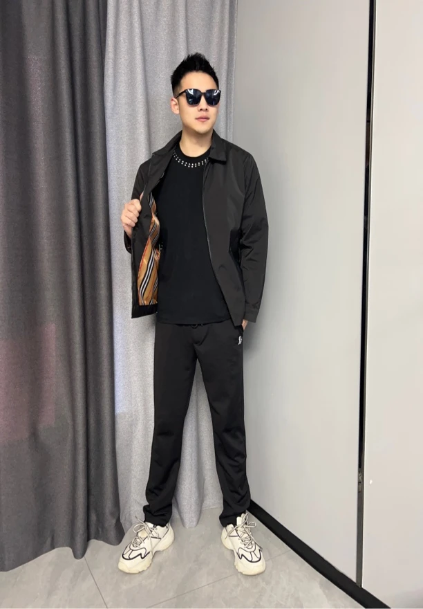 男士商务休闲夹克翻领外套轻奢百搭春秋季修身