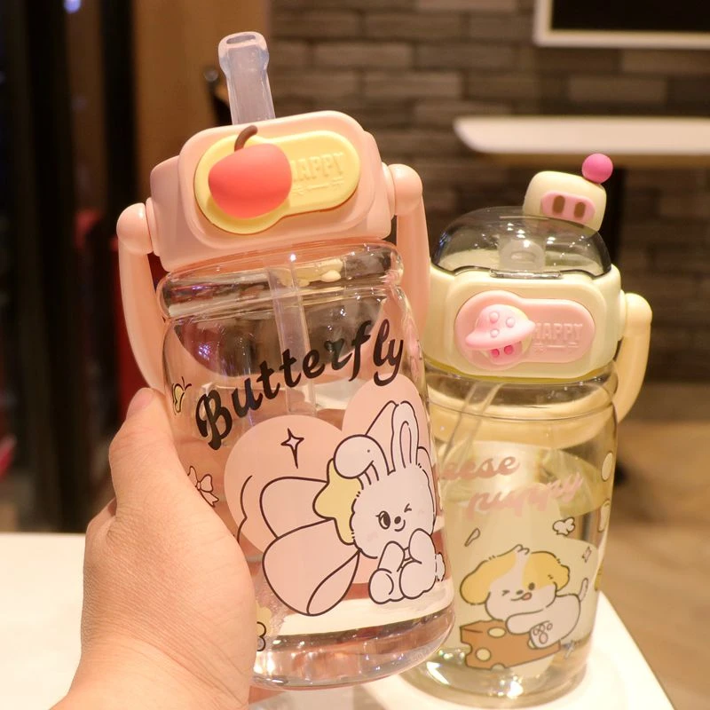 夏季大容量吸管杯儿童小学生上学专用杯子高颜值手提式便携喝水杯