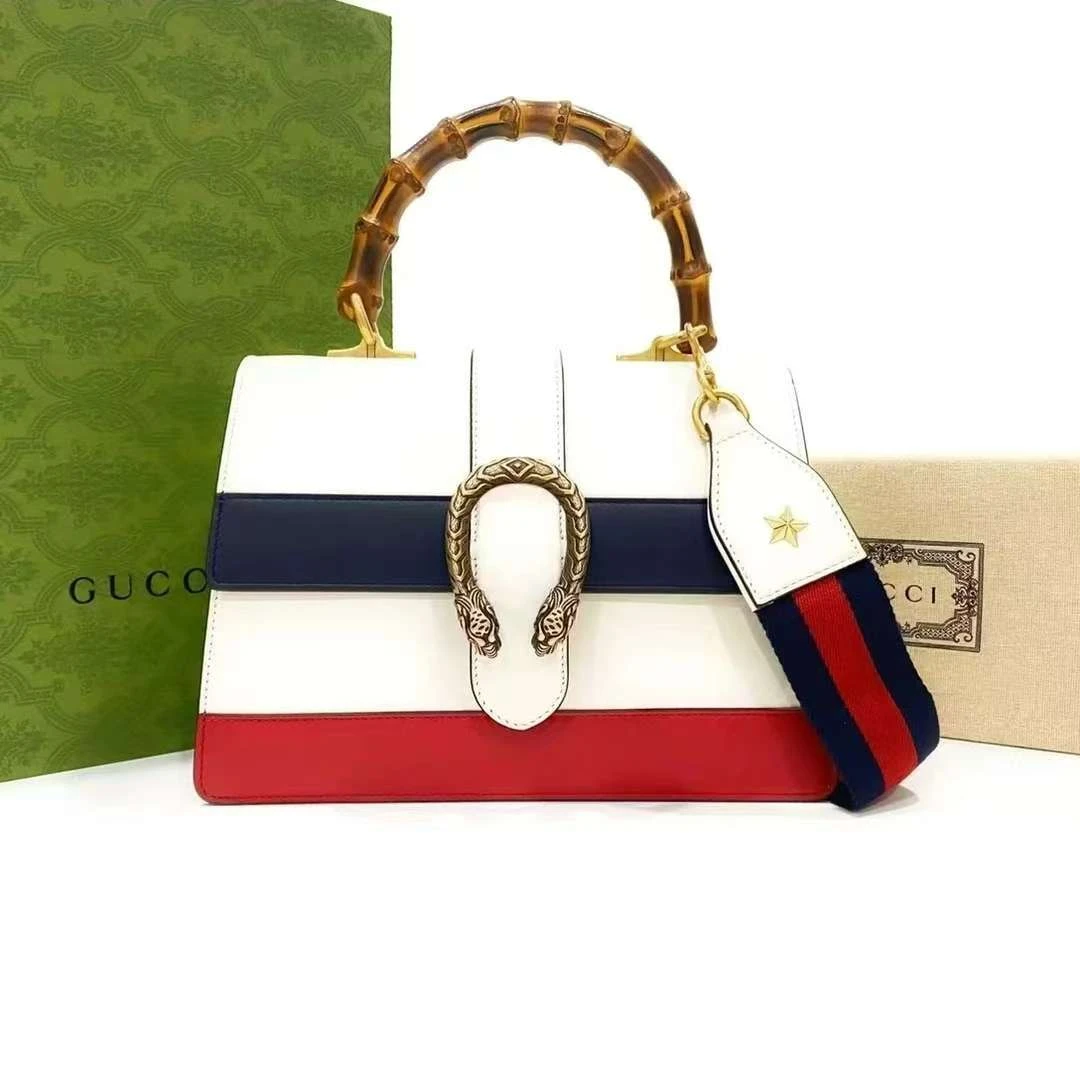 95新 GUCCI/古驰 安洁利 古驰竹节酒神手提单肩包