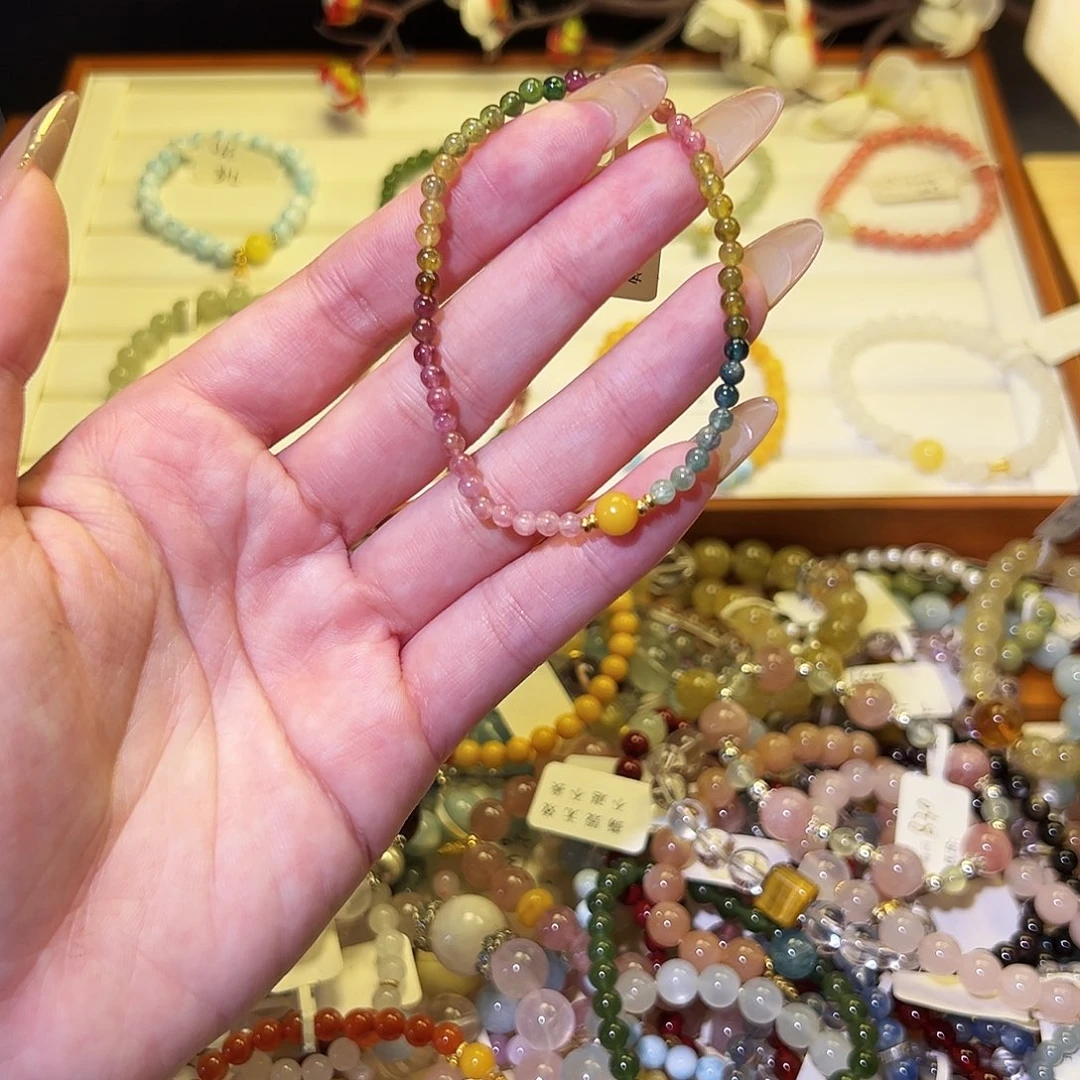 烟晶手链银S925镶嵌T碧玺1341