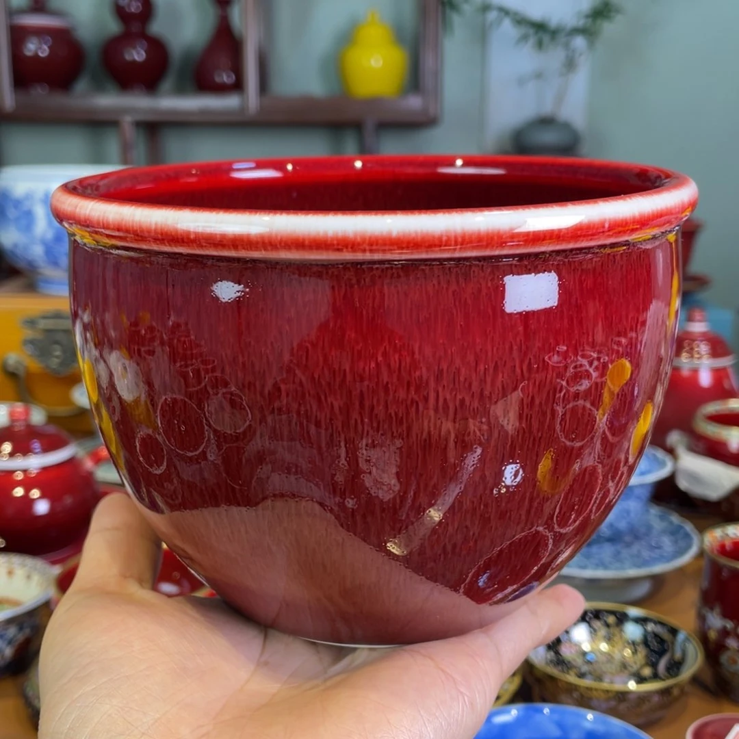 清欢雅玩原矿郎红大缸