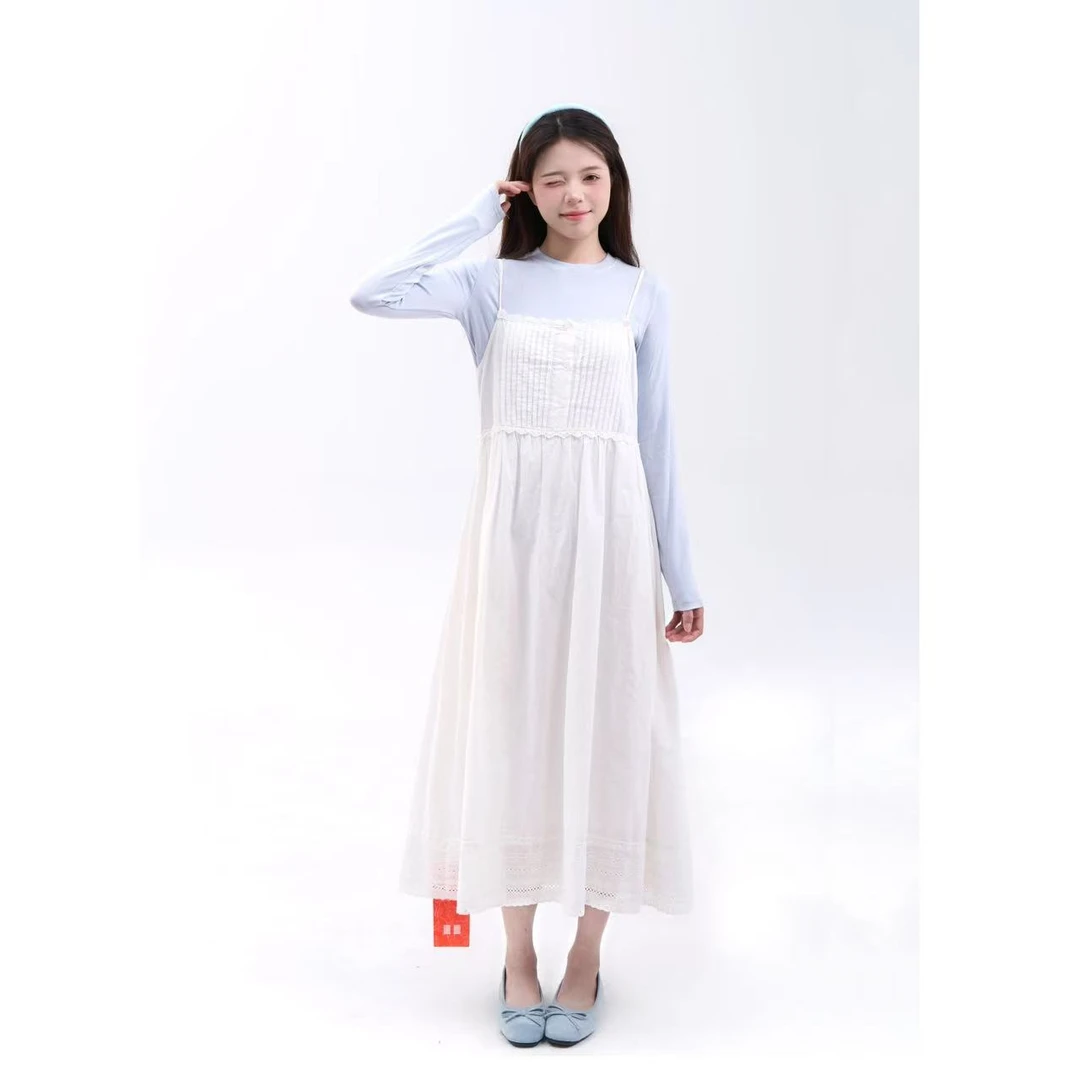 （清货） 小清新甜美白色吊带连衣裙百搭内搭初恋裙Q292