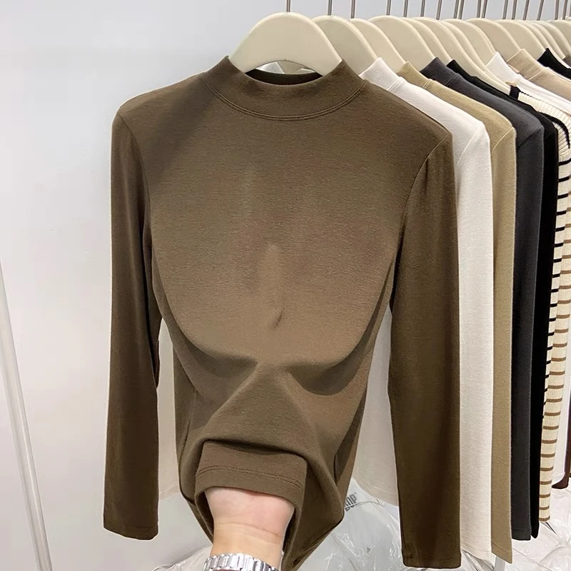 卫衣显瘦长袖网红洋气打底修身半高领秋冬355