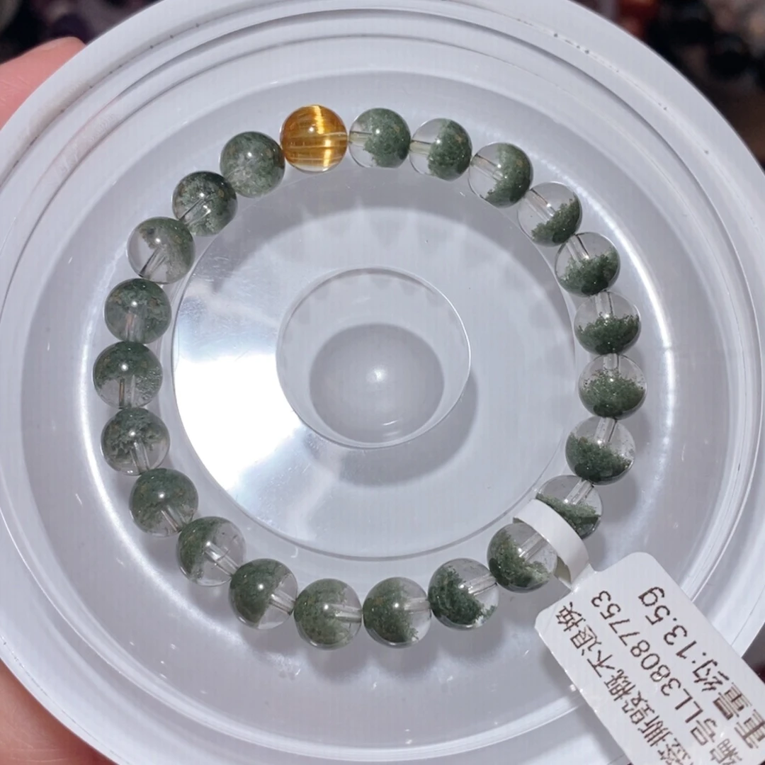 未镶嵌手链水晶F绿幽灵7.8