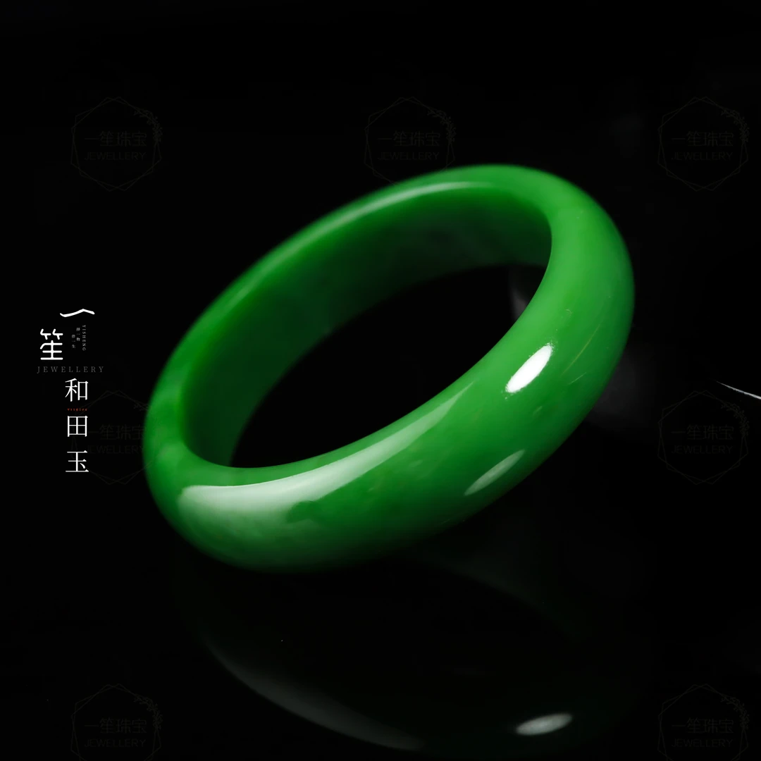 【一笙珠宝】天然传世级和田玉碧玉手镯 YS20335