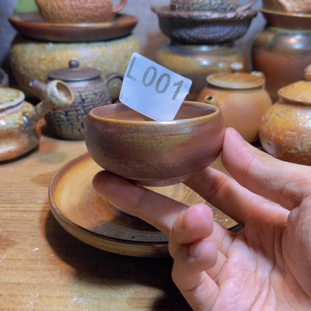 纯手工制作工艺（柴烧）裸烧纯手工制作柴烧杯001