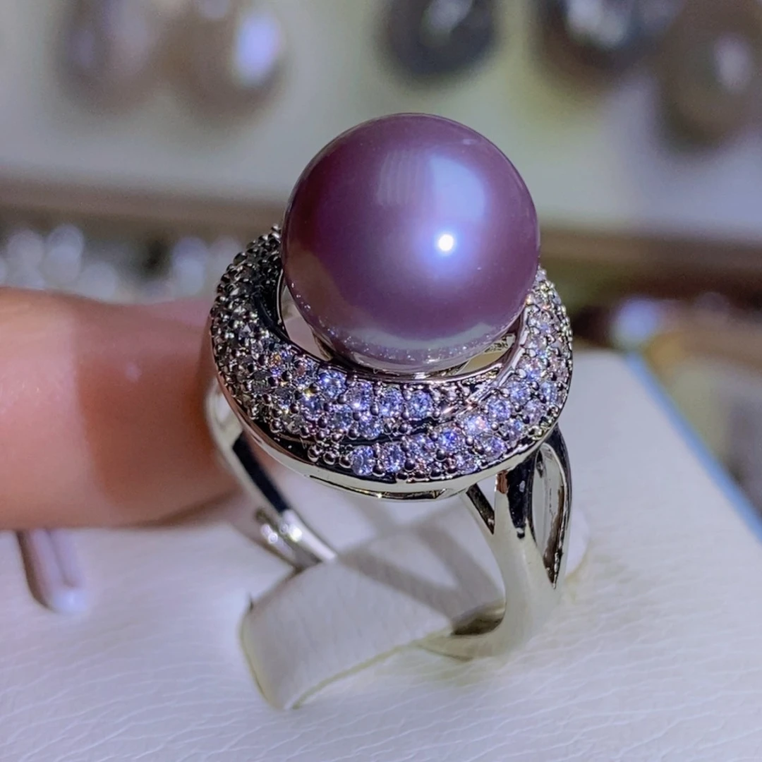 银S925镶嵌天然淡水珍珠淡水珍珠