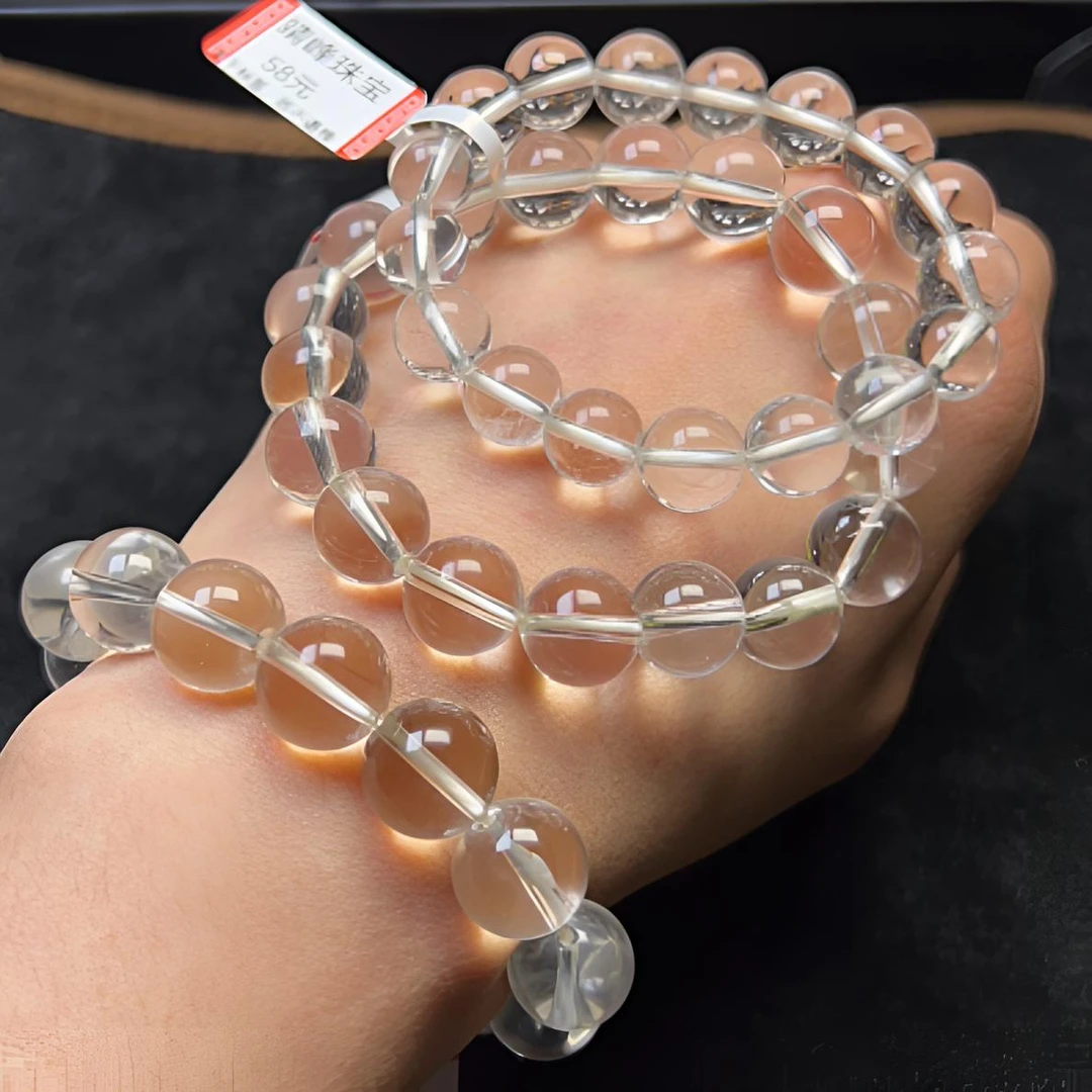 双A天然老矿净体白水晶手链 消磁净化负能量手串（多样性发其一）