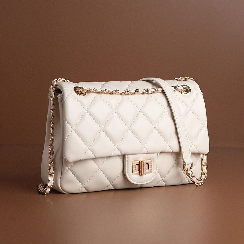 香港菱格链条早春小香风2025新款包包女高级感潮百搭斜挎单肩女包