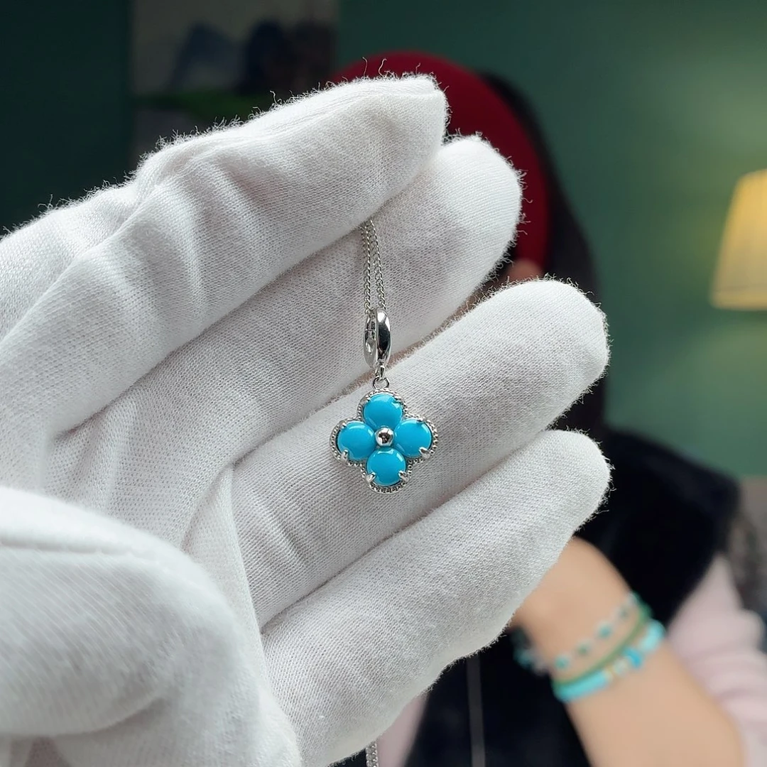 绿松石银S925镶嵌颈饰